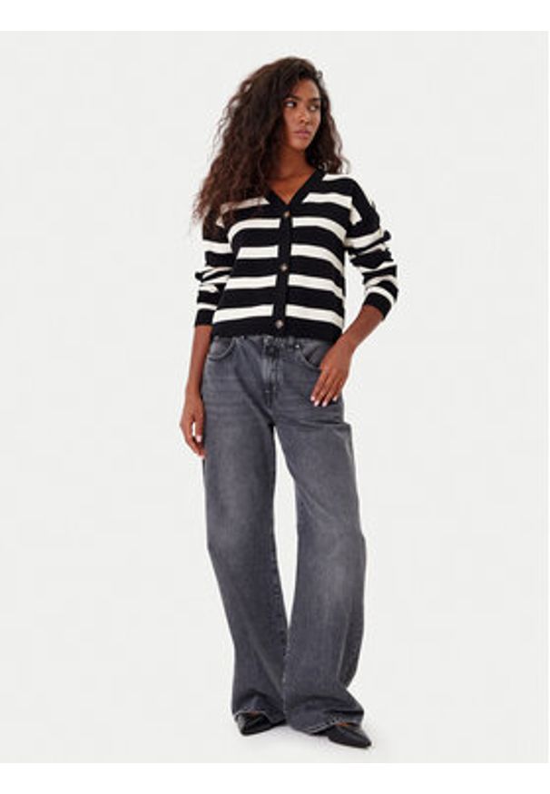 Vero Moda Kardigan Saba 10331794 Czarny Regular Fit. Kolor: czarny. Materiał: wiskoza, syntetyk