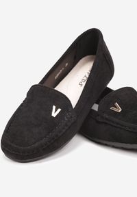 Renee - Czarne Mokasyny z Imitacji Zamszu ze Skórzaną Wkładką Titanora. Kolor: czarny. Materiał: skóra, zamsz. Sezon: lato #2