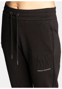 Spodnie dresowe damskie czarne Armani Exchange 8NYPFX YJ68Z 1200. Kolor: czarny. Materiał: dresówka