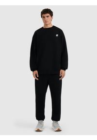 4f - 4F Bluza dresowa nierozpinana bez kaptura męska - czarna XS. Okazja: na co dzień. Typ kołnierza: bez kaptura. Kolor: czarny. Materiał: dresówka. Styl: casual #2