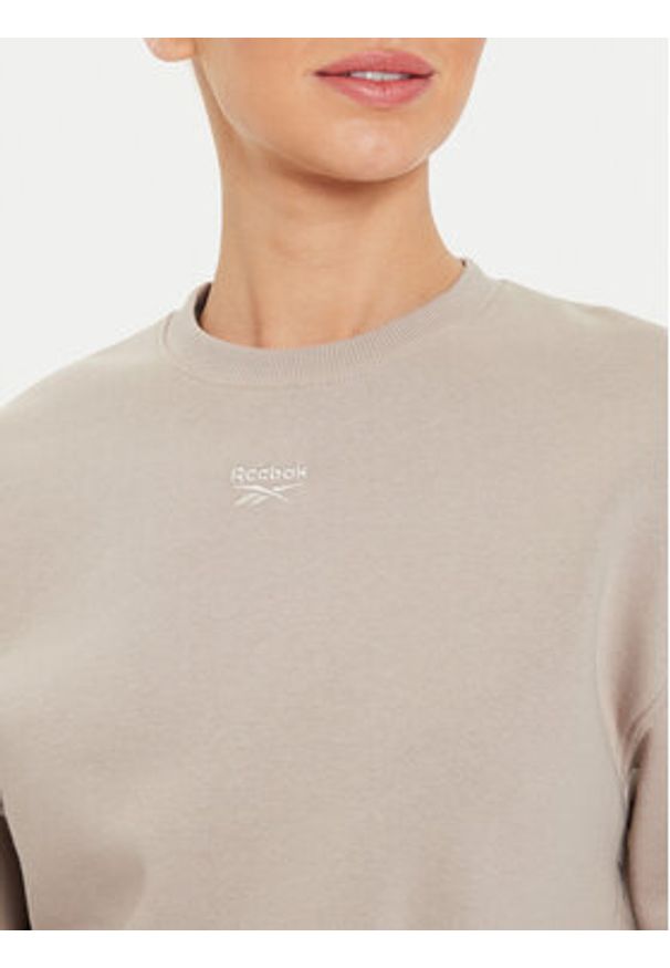 Reebok Bluza Fleece Coverup 100076068 Brązowy Regular Fit. Kolor: brązowy. Materiał: bawełna
