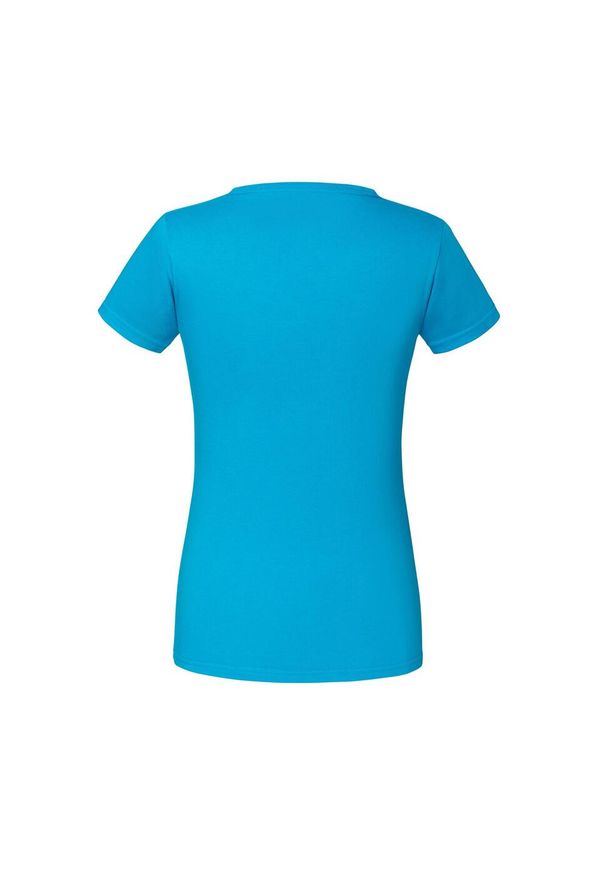 FRUIT OF THE LOOM - Koszulka Damska Iconic 195 Premium Ringspun Cotton T-shirt. Kolor: niebieski. Sport: turystyka piesza