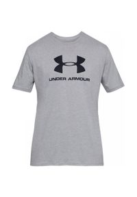 Koszulka fitness męska Under Armour Sportstyle Logo SS. Kolor: szary. Długość rękawa: krótki rękaw. Długość: krótkie. Sport: fitness