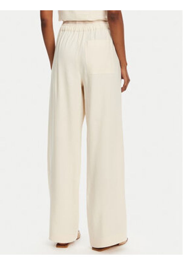 Marella Spodnie materiałowe Fred 2513131085 Écru Wide Leg. Materiał: len, wiskoza