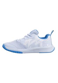 Buty tenisowe dziecięce Babolat Pulsion AC Kid white/illusion blue 28. Kolor: biały, wielokolorowy, niebieski. Sport: tenis