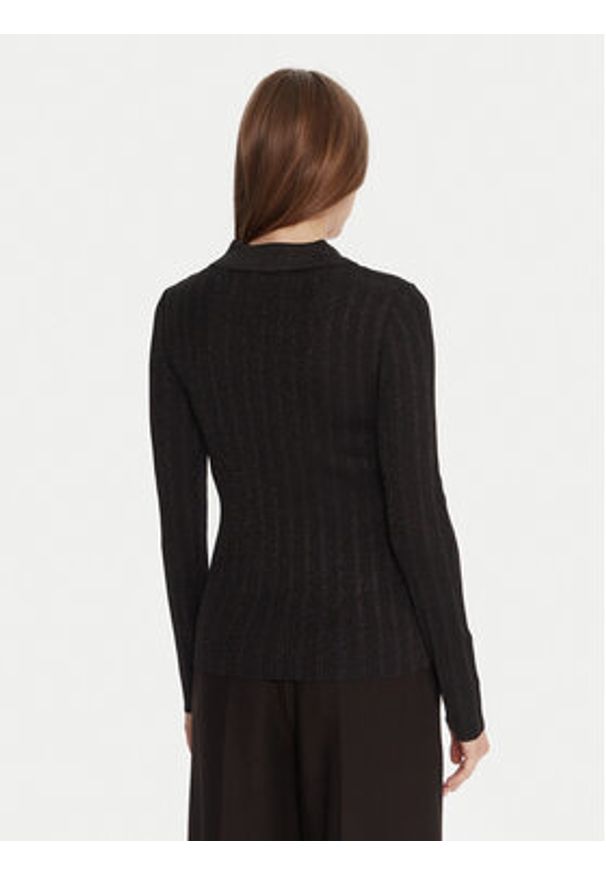 Gaudi Sweter 521FD53034 Czarny Slim Fit. Kolor: czarny. Materiał: syntetyk