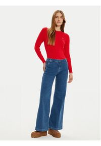 GANT - Gant Sweter 4800100 Czerwony Slim Fit. Kolor: czerwony. Materiał: bawełna #3