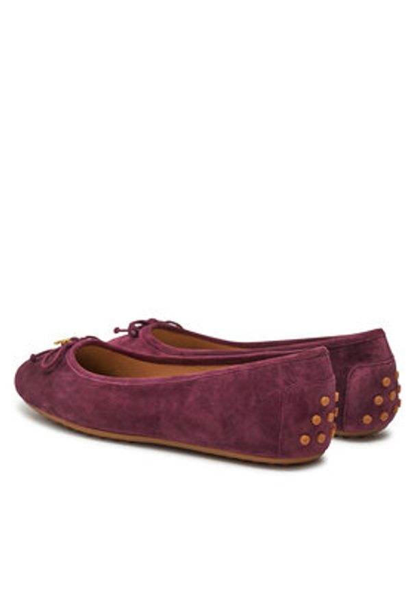 Lauren Ralph Lauren - LAUREN RALPH LAUREN Baleriny 802951376002 Bordowy. Kolor: czerwony. Materiał: skóra, zamsz