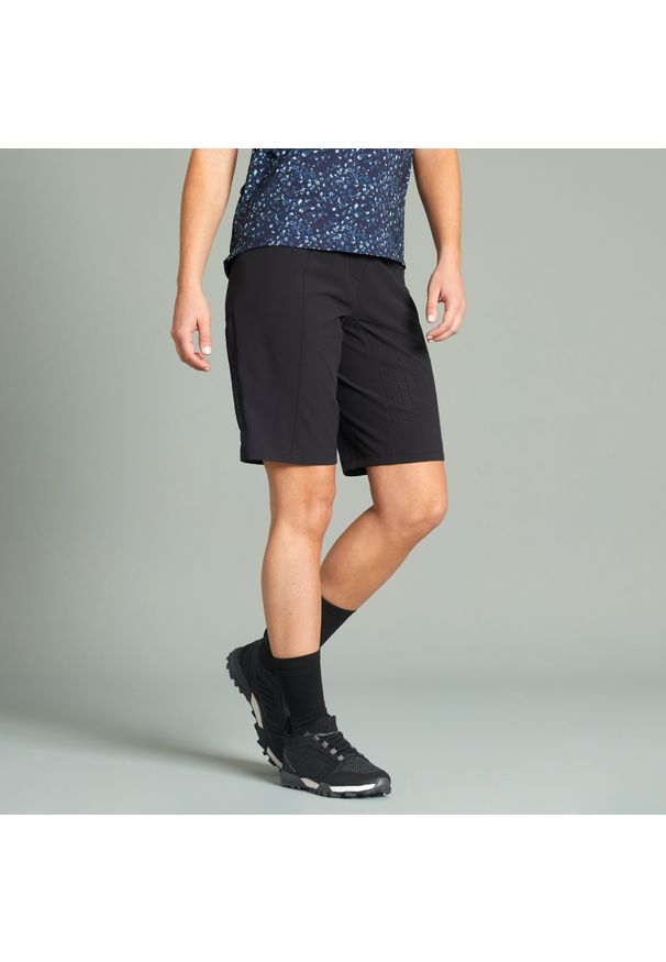 ROCKRIDER - Szorty rowerowe MTB damskie Rockrider Expl 700. Kolor: czarny. Materiał: poliester, materiał, elastan. Wzór: ze splotem. Sport: kolarstwo