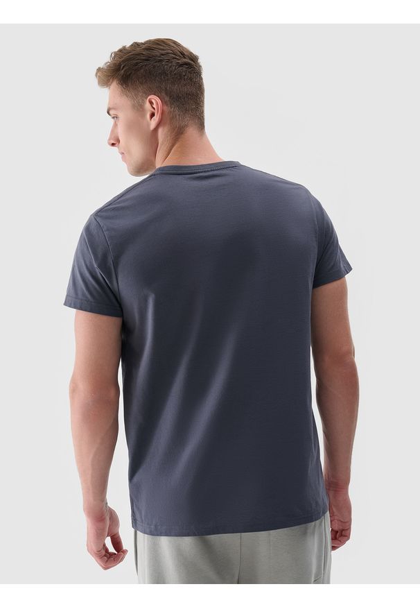 4f - 4F T-shirt z nadrukiem regular męski - szary M. Okazja: na co dzień. Kolor: szary. Materiał: jersey, dzianina. Wzór: nadruk. Styl: sportowy, casual, klasyczny