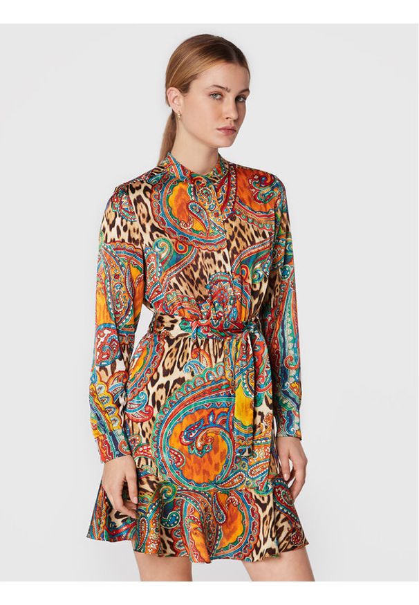 Marciano Guess Sukienka koszulowa 2BGK59 7099Z Kolorowy Regular Fit. Materiał: syntetyk. Wzór: kolorowy. Typ sukienki: koszulowe