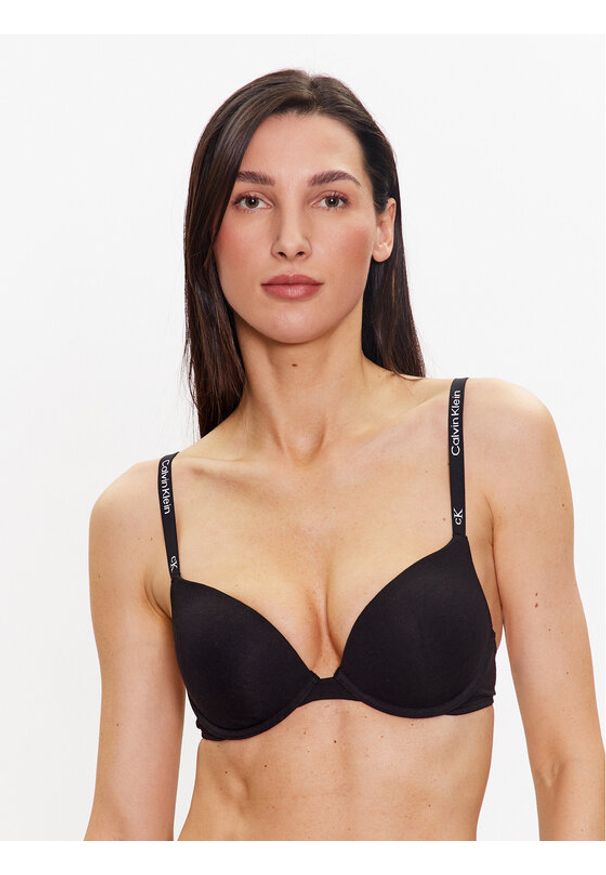 Calvin Klein Underwear Biustonosz push-up 000QF7220E Czarny. Kolor: czarny. Materiał: bawełna. Rodzaj stanika: push-up