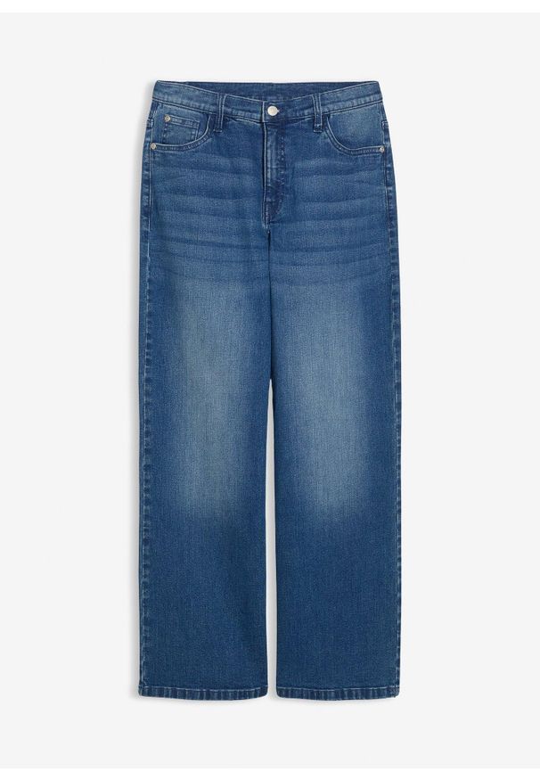 bonprix - Jeansy ze stretchem extra loose fit, straight. Kolor: niebieski