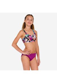 OLAIAN - Góra kostiumu kąpielowego surfingowego dla dzieci Olaian 500 Nora Azalea. Kolor: fioletowy. Materiał: materiał, poliester, elastan