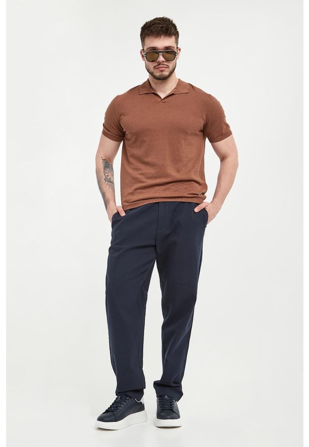 Liu Jo - Polo męskie lniane LIU JO. Typ kołnierza: polo. Materiał: len