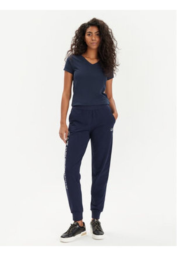 EA7 Emporio Armani Spodnie dresowe 8NTP85 TJTXZ 1554 Granatowy Regular Fit. Kolor: niebieski. Materiał: bawełna