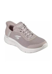 skechers - Damskie GO WALK FLEX GRAND ENTRY Slip-On Taupe. Zapięcie: bez zapięcia. Kolor: beżowy. Materiał: materiał