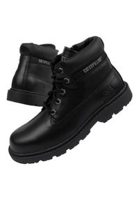 CATerpillar - Buty do chodzenia dla dzieci Caterpillar Colorado Plus. Wysokość cholewki: za kostkę. Zapięcie: sznurówki. Kolor: czarny. Materiał: materiał, skóra, syntetyk. Szerokość cholewki: normalna. Sport: turystyka piesza