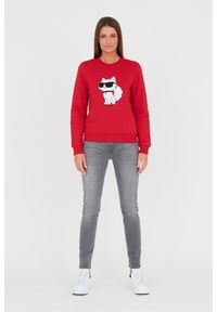 Karl Lagerfeld - KARL LAGERFELD Czerwona damska bluza Ikonik 2.0, Rozmiar S. Kolor: czerwony #5