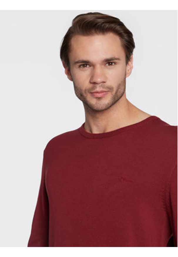 s.Oliver Sweter 2040664 Czerwony Regular Fit. Kolor: czerwony. Materiał: bawełna
