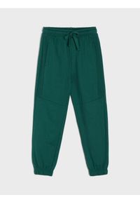 Sinsay - Spodnie dresowe loose - zielony. Kolor: zielony. Materiał: dresówka #1