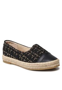 DeeZee Espadryle WSS990-104 Czarny. Kolor: czarny. Materiał: skóra