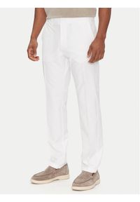 BOSS Spodnie materiałowe T_Commuter-Slim 50534303 Biały Slim Fit. Kolor: biały. Materiał: syntetyk