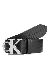 Calvin Klein Jeans Pasek Męski Round Mono Plaque Lthr Belt 40Mm K50K511168 Czarny. Kolor: czarny. Materiał: skóra