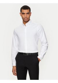 Calvin Klein Koszula K10K113339 Biały Slim Fit. Kolor: biały. Materiał: bawełna #1