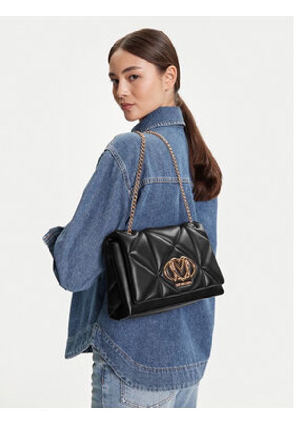Love Moschino - LOVE MOSCHINO Torebka JC4041PP1NLC0000 Czarny. Kolor: czarny. Materiał: skórzane