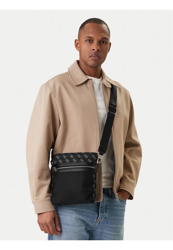 Guess Saszetka HMBENP P6123 Czarny. Kolor: czarny. Materiał: materiał