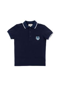 Kenzo kids - KENZO KIDS - Granatowa koszulka polo 4-14 lat. Typ kołnierza: polo. Kolor: niebieski. Materiał: bawełna. Wzór: haft. Sezon: lato #1