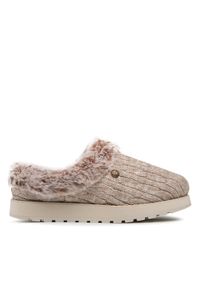 skechers - Skechers Kapcie Ice Angel 31204/LTBR Beżowy. Kolor: beżowy. Materiał: materiał