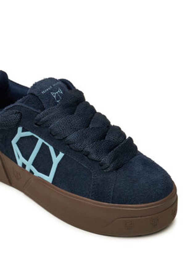 Naked Wolfe Sneakersy Kray Hairy Granatowy. Kolor: niebieski. Materiał: zamsz, skóra