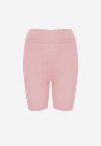Renee - Różowe Elastyczne Szorty Biker High Waist Diovien. Okazja: na co dzień. Stan: podwyższony. Kolor: różowy. Materiał: prążkowany. Długość: krótkie. Styl: casual #8