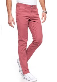 Wrangler - WRANGLER SPODNIE MĘSKIE CHINO BRICK RED W16LHE68G. Materiał: materiał #5