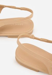 Renee - Ciemnobeżowe Plecione Baleriny Typu Slingback Ellariell. Okazja: na co dzień. Kolor: brązowy. Materiał: jeans, koronka. Wzór: ze splotem, koronka. Styl: casual #2