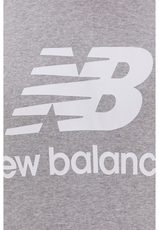 New Balance Bluza MT03560AG męska kolor szary z nadrukiem. Okazja: na co dzień. Kolor: szary. Materiał: dzianina. Wzór: nadruk. Styl: casual