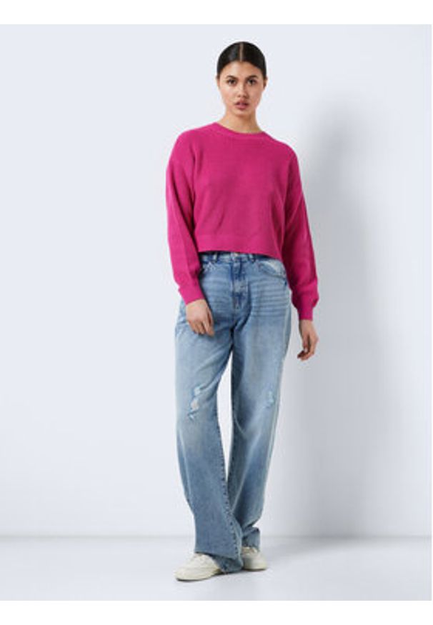 Noisy may - Noisy May Sweter Maysa 27021536 Różowy Relaxed Fit. Kolor: różowy. Materiał: bawełna, syntetyk