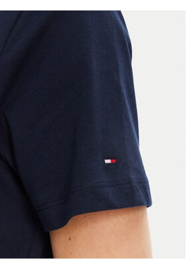 TOMMY HILFIGER - Tommy Hilfiger T-Shirt Script WW0WW47210 Granatowy Regular Fit. Kolor: niebieski. Materiał: bawełna