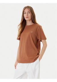 TwinSet - TWINSET T-Shirt 252TP2057 Brązowy Loose Fit. Kolor: brązowy. Materiał: bawełna