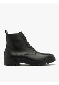 Ryłko - Czarne trzewiki męskie na lekkiej podeszwie. Kolor: czarny. Materiał: skóra. Styl: street #1