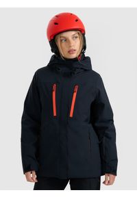 4f - 4F Kurtka narciarska membrana 10000 damska - czarna XS. Kolor: czarny. Materiał: skóra, materiał. Wzór: gładki. Sezon: zima #1