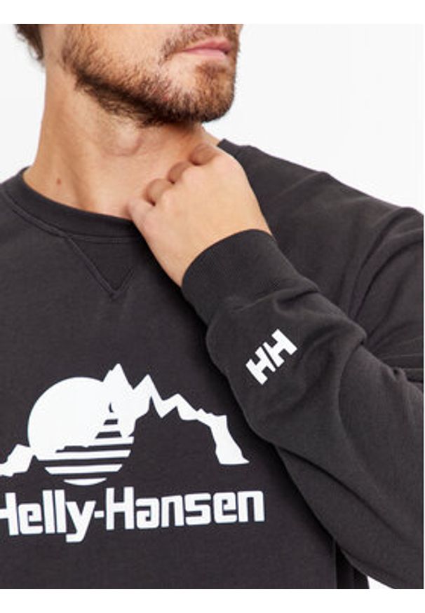 Helly Hansen Bluza Yu Crew Sweater 2.0 53891 Czarny Regular Fit. Kolor: czarny. Materiał: bawełna