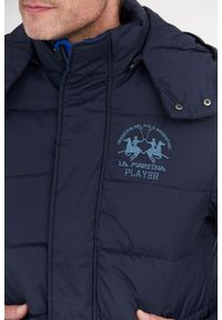 La Martina - LA MARTINA Granatowa męska kurtka puchowa z odpinanym kapturem, Rozmiar XXL. Kolor: niebieski. Materiał: puch #5