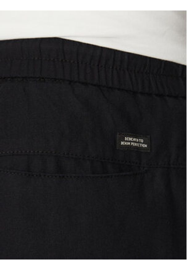 Blend Szorty materiałowe 20718409 Czarny Regular Fit. Kolor: czarny. Materiał: len, bawełna