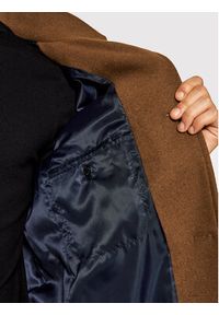 Jack&Jones PREMIUM Płaszcz wełniany Blamel Ton 12177644 Brązowy Regular Fit. Kolor: brązowy. Materiał: wełna, syntetyk