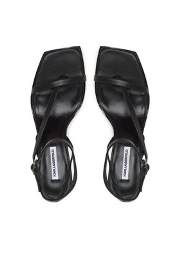 Karl Lagerfeld - KARL LAGERFELD Sandały Karmel KL33606 Czarny. Kolor: czarny. Materiał: skóra