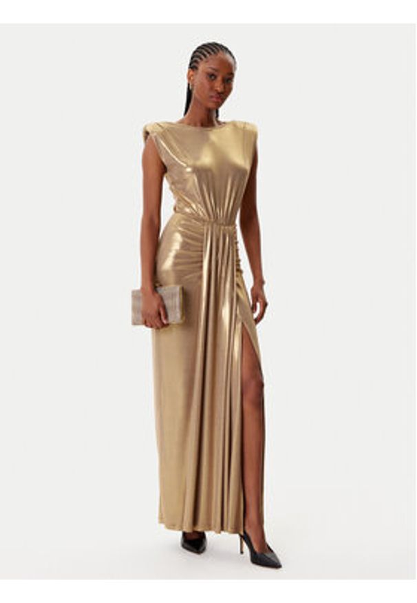 Artigli Sukienka wieczorowa ACAB003146 Złoty Regular Fit. Kolor: złoty. Materiał: syntetyk. Styl: wizytowy