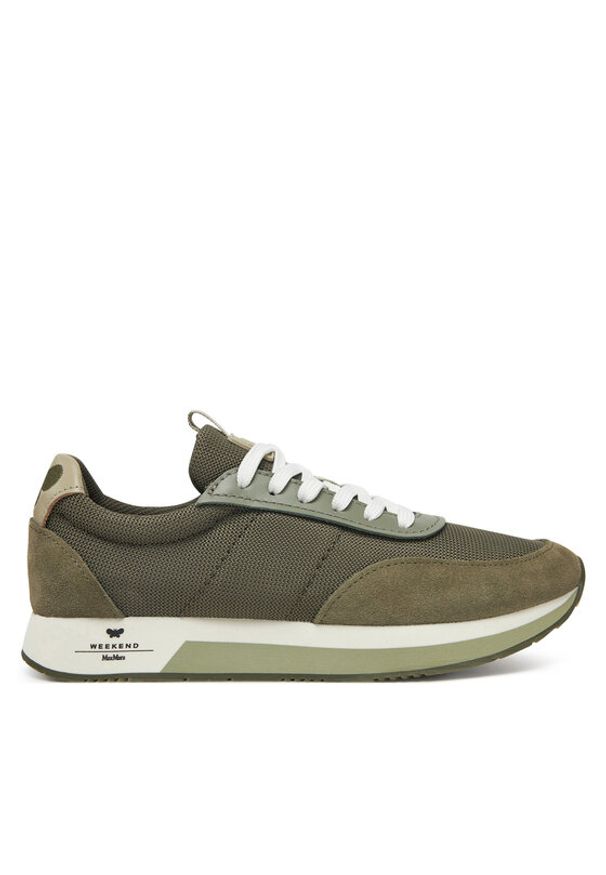 Weekend Max Mara Sneakersy 2515761074650 Khaki. Kolor: brązowy. Materiał: skóra